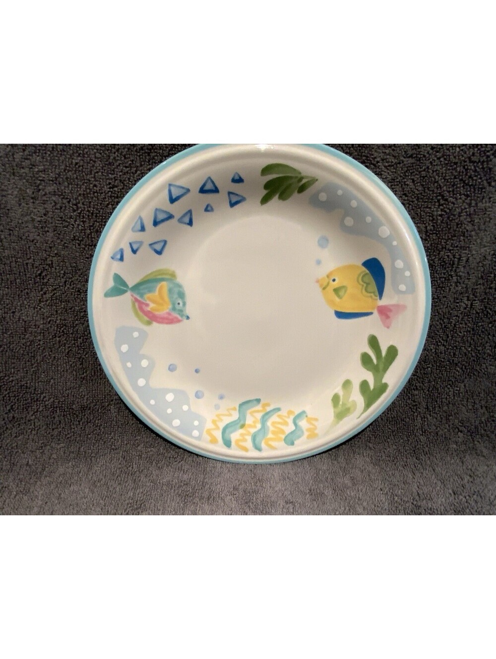 Vintage Studio Nova Colorful Barrier Reef Stoneware Salad Plate 7.75”W
